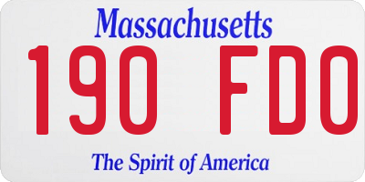 MA license plate 190FD0