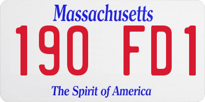 MA license plate 190FD1