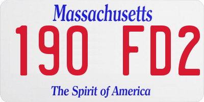 MA license plate 190FD2