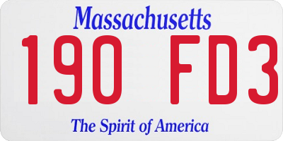 MA license plate 190FD3