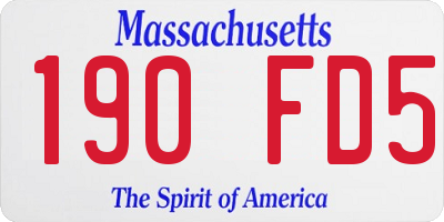 MA license plate 190FD5