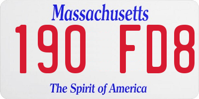 MA license plate 190FD8