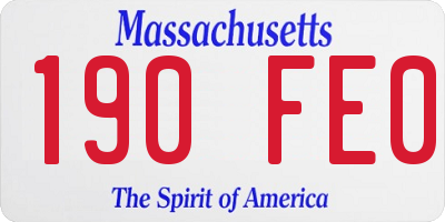 MA license plate 190FE0
