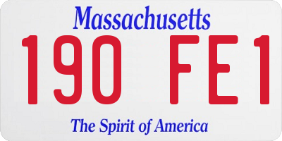 MA license plate 190FE1