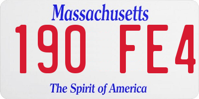 MA license plate 190FE4