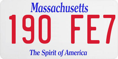 MA license plate 190FE7