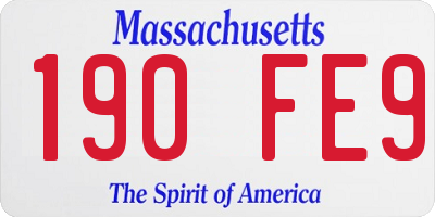 MA license plate 190FE9