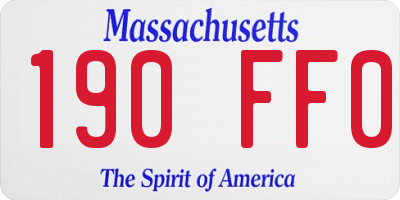 MA license plate 190FF0