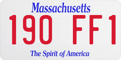 MA license plate 190FF1