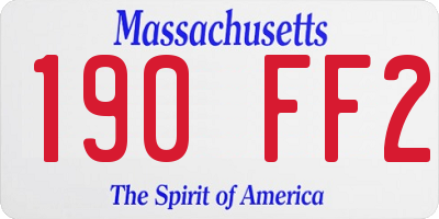 MA license plate 190FF2