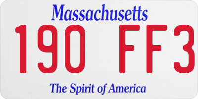 MA license plate 190FF3
