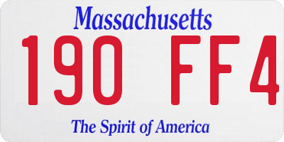 MA license plate 190FF4