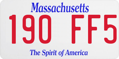 MA license plate 190FF5
