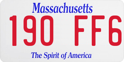 MA license plate 190FF6