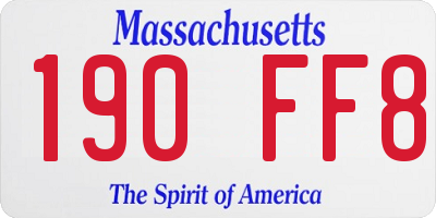 MA license plate 190FF8