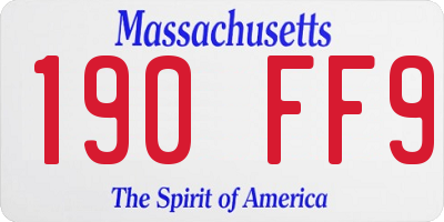 MA license plate 190FF9