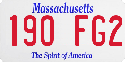 MA license plate 190FG2