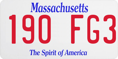 MA license plate 190FG3
