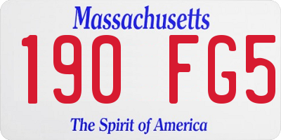 MA license plate 190FG5