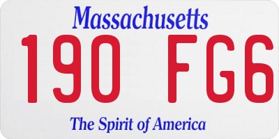 MA license plate 190FG6
