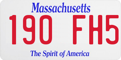 MA license plate 190FH5