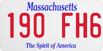 MA license plate 190FH6