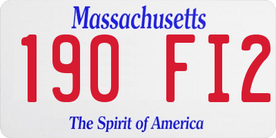 MA license plate 190FI2
