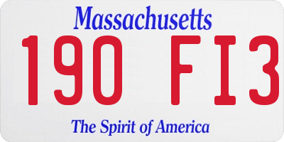 MA license plate 190FI3