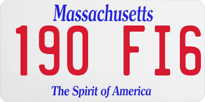 MA license plate 190FI6