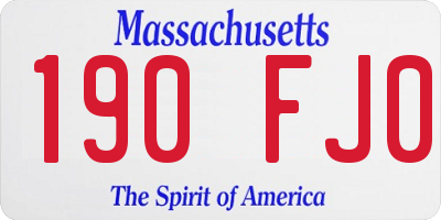 MA license plate 190FJ0