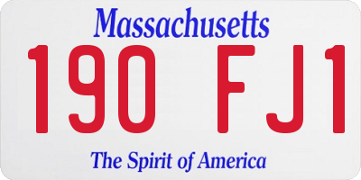 MA license plate 190FJ1