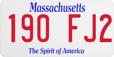 MA license plate 190FJ2