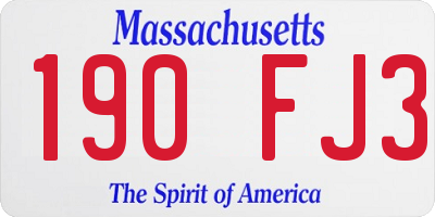 MA license plate 190FJ3