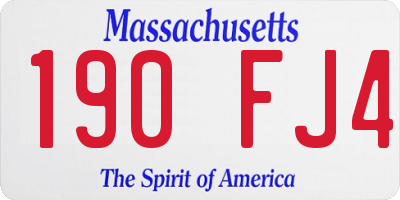 MA license plate 190FJ4