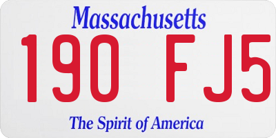 MA license plate 190FJ5