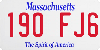 MA license plate 190FJ6