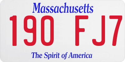 MA license plate 190FJ7