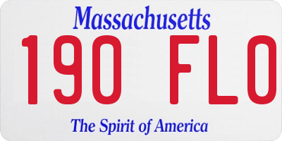 MA license plate 190FL0
