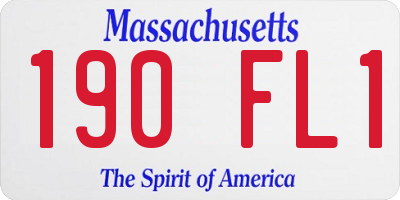 MA license plate 190FL1
