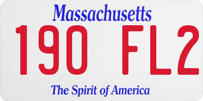 MA license plate 190FL2