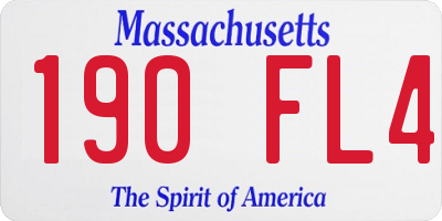 MA license plate 190FL4