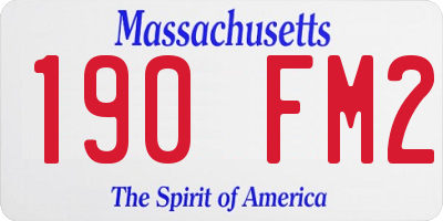 MA license plate 190FM2