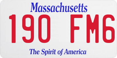 MA license plate 190FM6