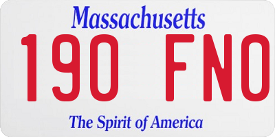 MA license plate 190FN0