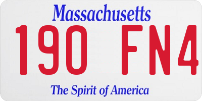 MA license plate 190FN4