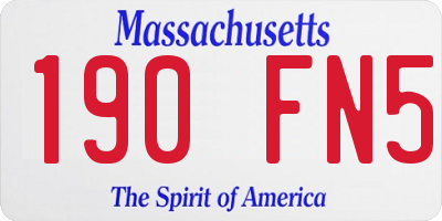 MA license plate 190FN5