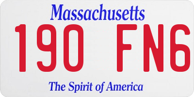 MA license plate 190FN6