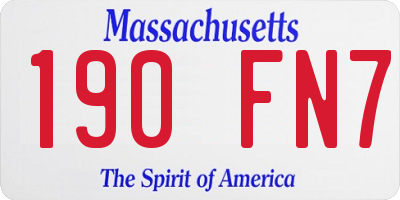 MA license plate 190FN7