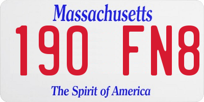MA license plate 190FN8
