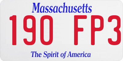 MA license plate 190FP3